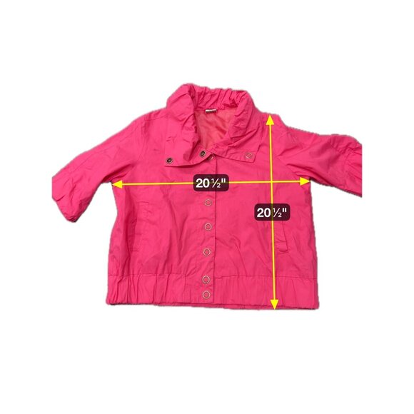 Route 66 Hot Pink Womens 3/4 Sleeve Jacket Large Collar Button Front - Picture 8 of 11